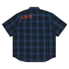 Supreme x Bernadette Corporation Shorts-Sleeve Work Shirt Navy Plaid