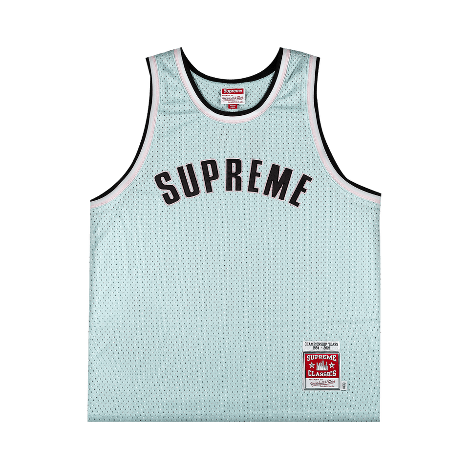 Supreme x Mitchell And Ness Basketball Jersey Light Blue