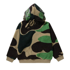 BAPE Mega ABC Camo Shark Boa Hoodie Green