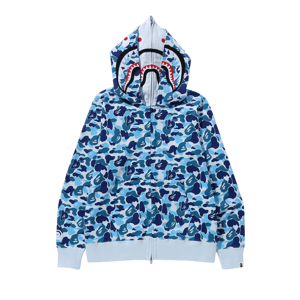 BAPE ABC Camo Double Shark Full Zip Hoodie Blue