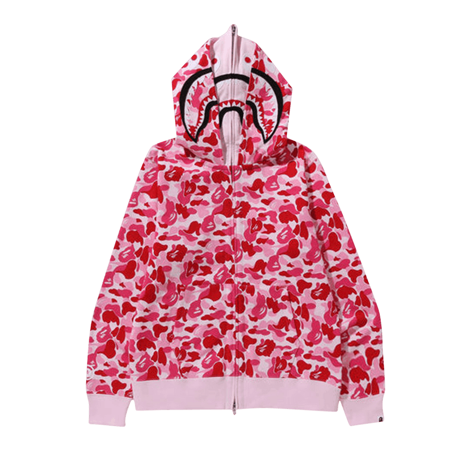 BAPE ABC Camo Double Shark Full Zip Hoodie Pink