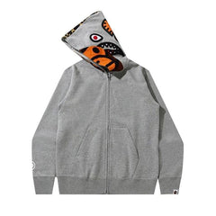 BAPE Milo Shark Full Zip Hoodie Grey