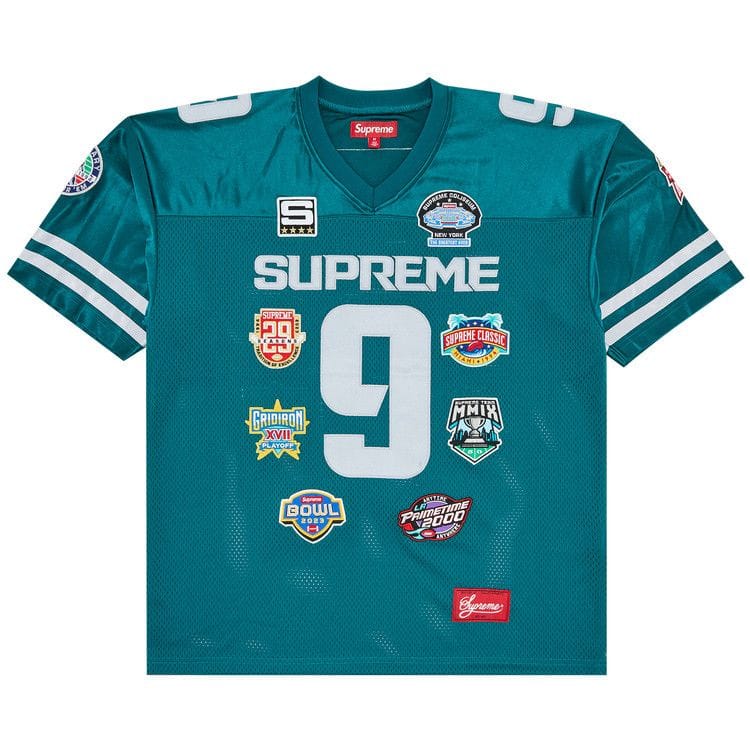 Supreme Championships Embroidered Football Jersey Dark Teal