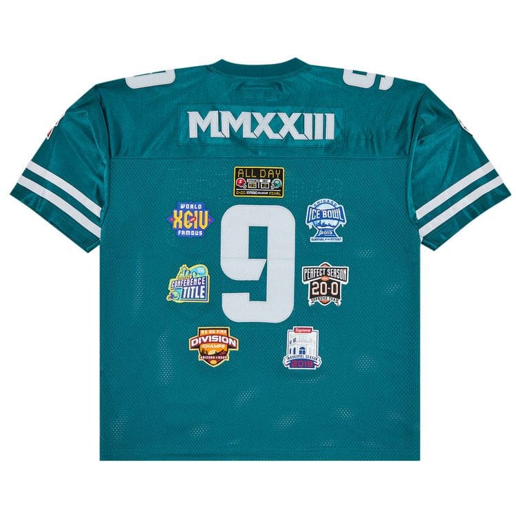Supreme Championships Embroidered Football Jersey Dark Teal