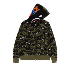 Bape x God Selection Xxx Shark Full Zip Hoodie Green