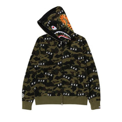 Bape x God Selection Xxx Shark Full Zip Hoodie Green