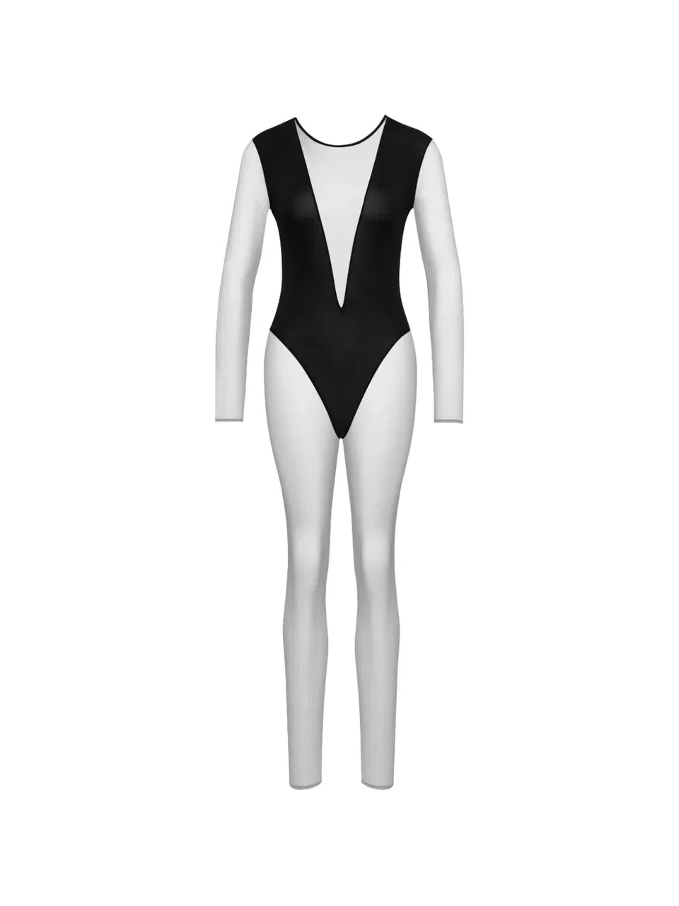 Pure Tentation V-neck mesh catsuit