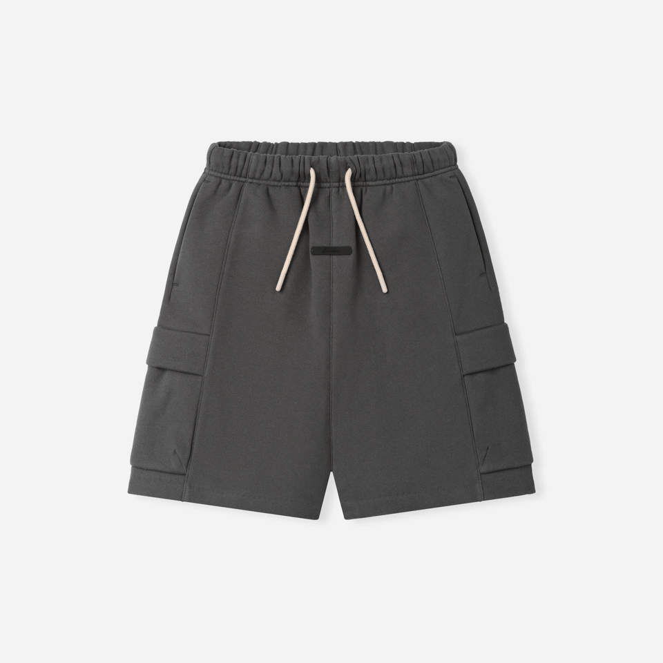 Fear Of God Essentials Kids Fleece Cargo Basketball Short Iron Grey