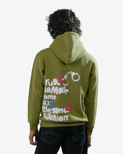 Chico' - Olive Printed Regular Fit Hoodie