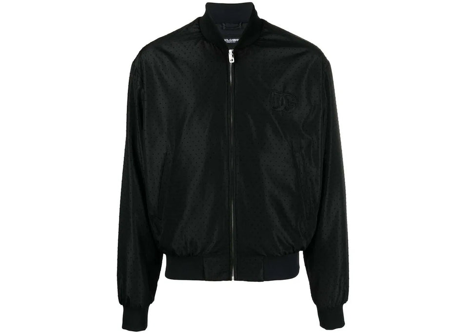 Dolce & Gabbana Logo-Patch Bomber Jacket Black