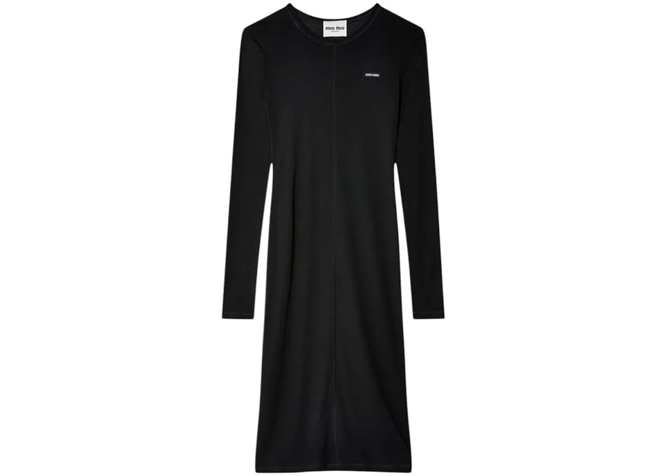 Miu Miu Silk Jersey Dress Nero