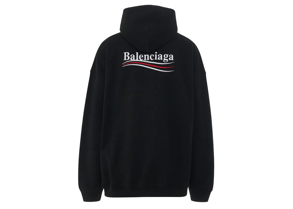Balenciaga Political Campaign Large Fit Hoodie Black