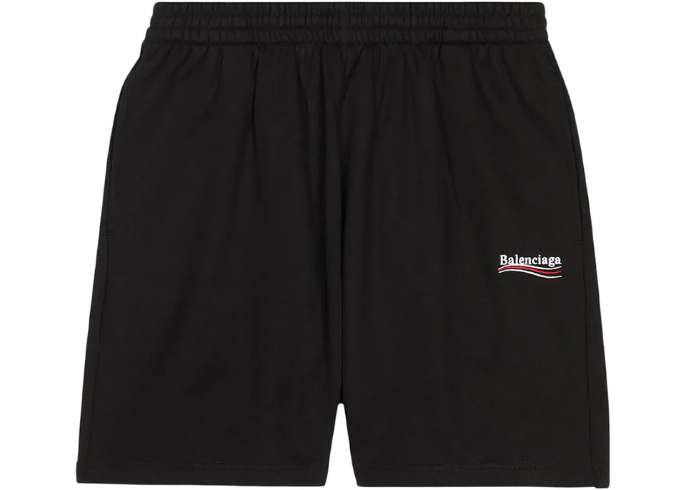 Balenciaga Political Campaign Large Fit Sweat Shorts Black/White