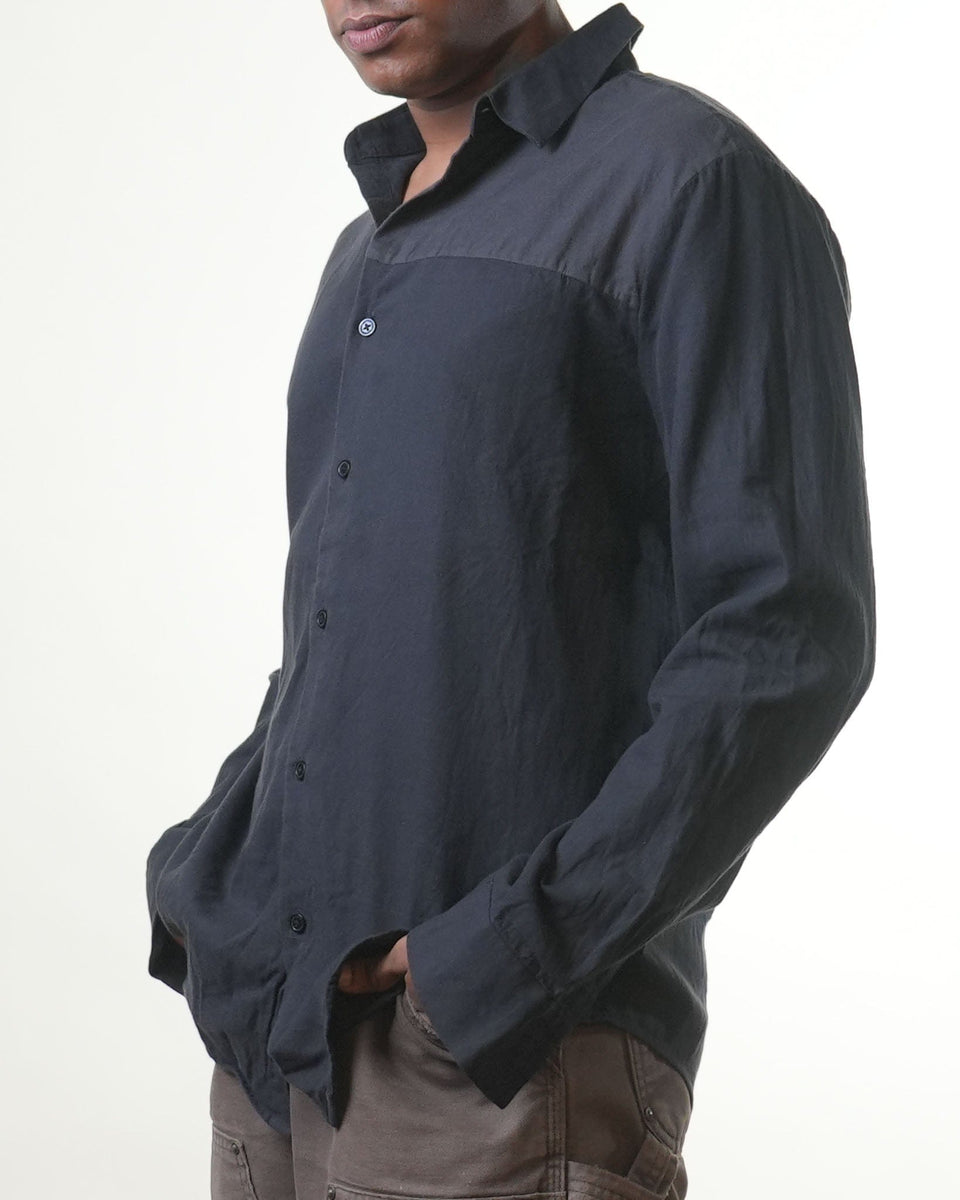 Calvin Klein Black & Grey Colourblocked Shirt (L)