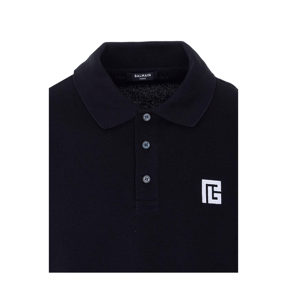 Embroidered Logo Polo - Black