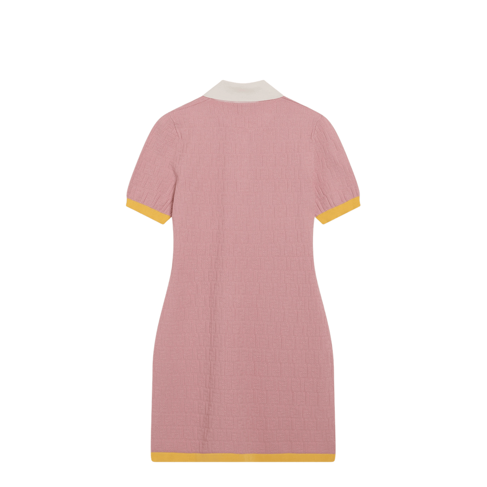 Pink Polo Dress with FF Jacquard