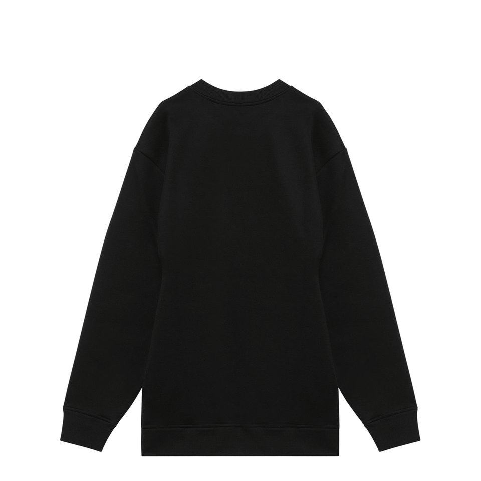 Black Short Plush Dress with Logo Triangle