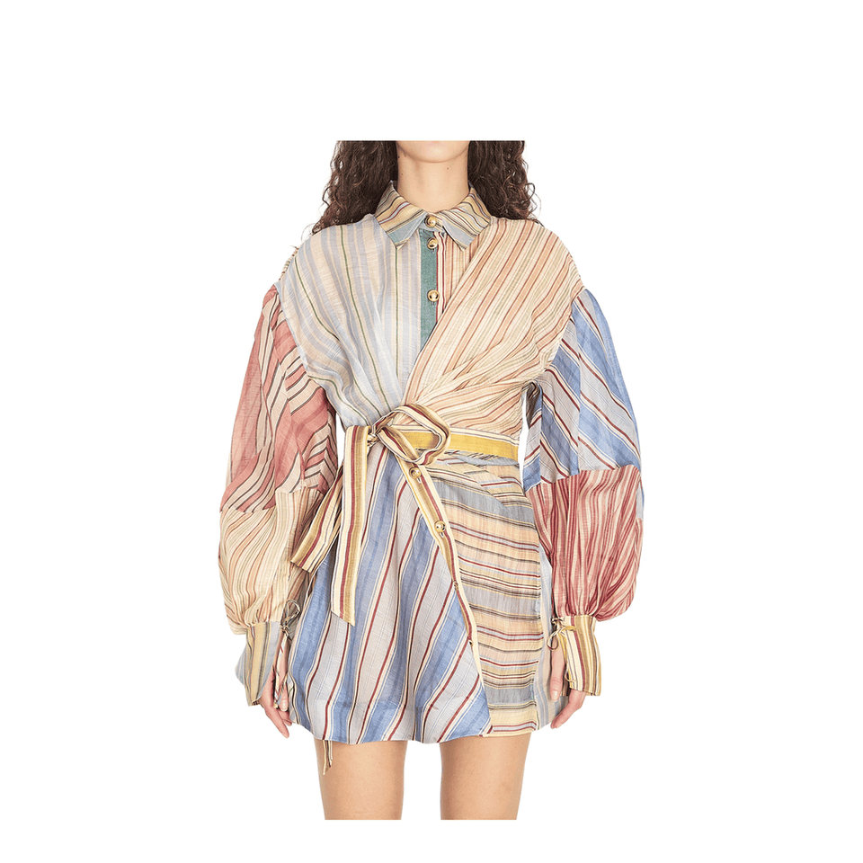 Rebellion Striped Mini Dress Spliced Stripes