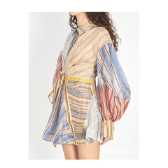 Rebellion Striped Mini Dress Spliced Stripes