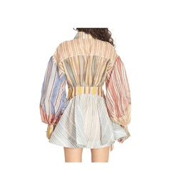 Rebellion Striped Mini Dress Spliced Stripes