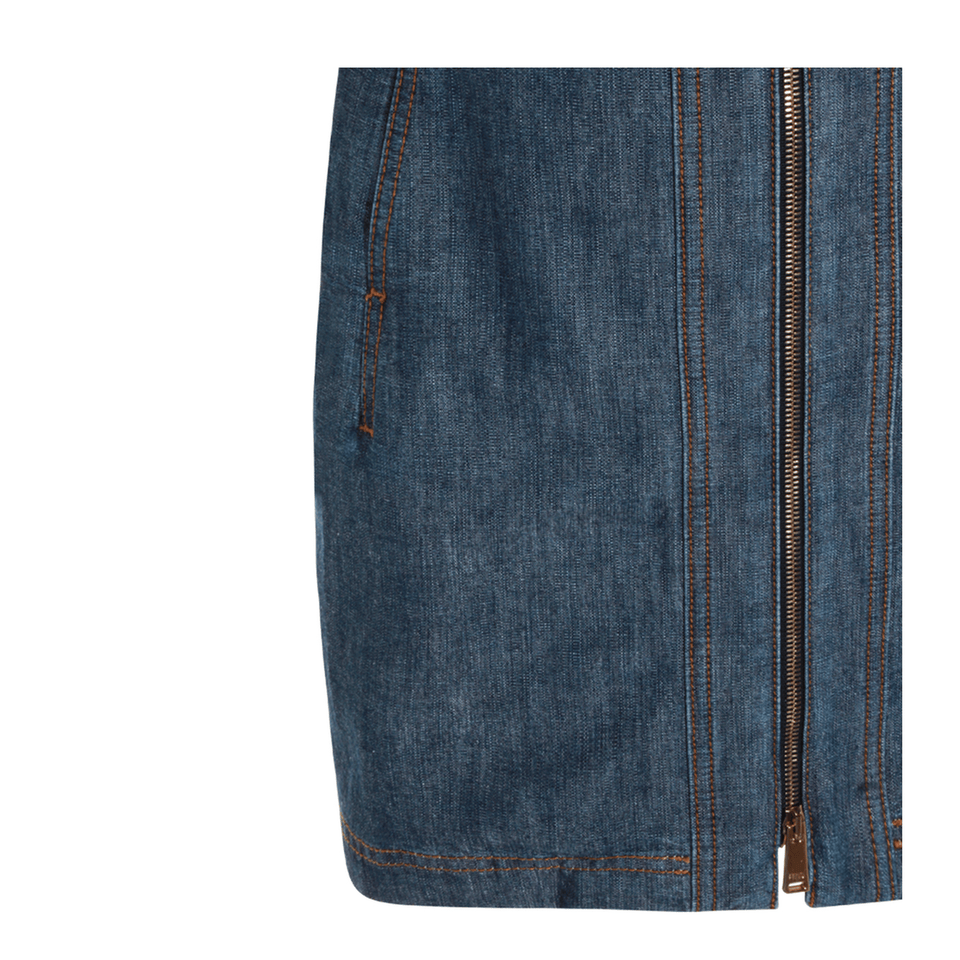 Navy Blue Chambray Dress