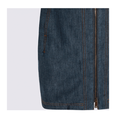 Navy Blue Chambray Dress