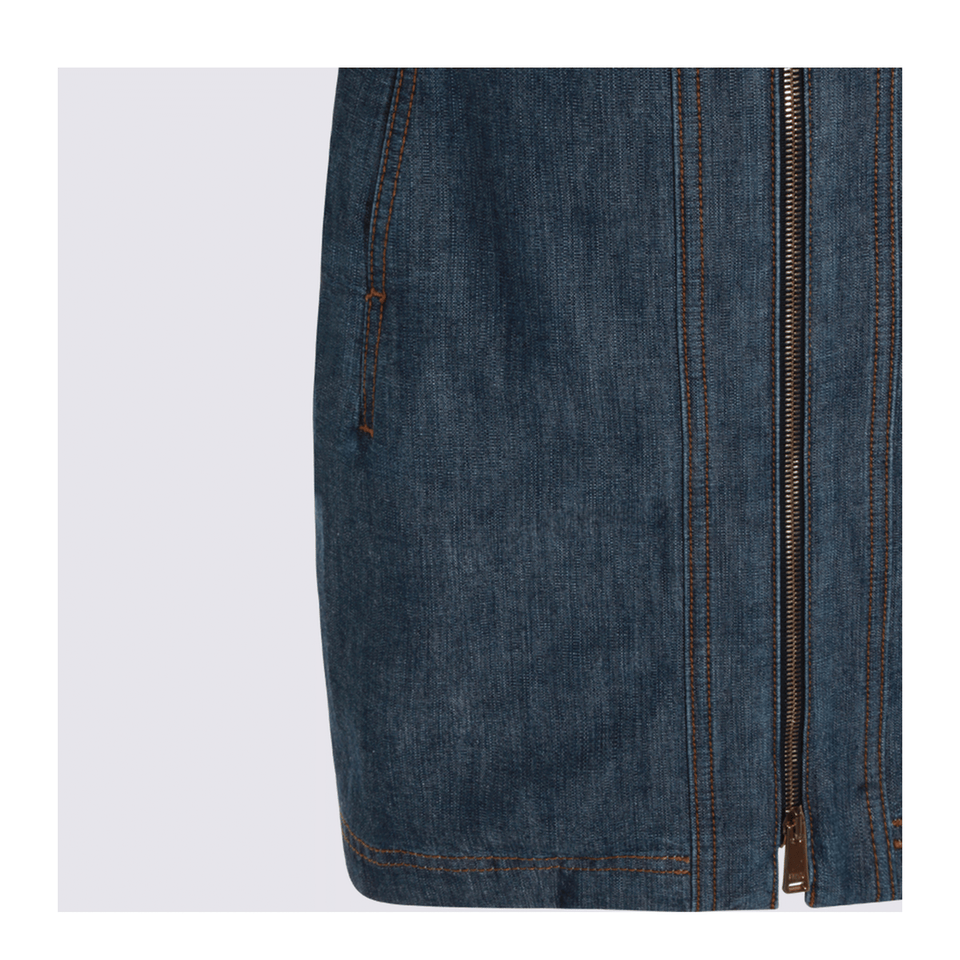 Navy Blue Chambray Dress