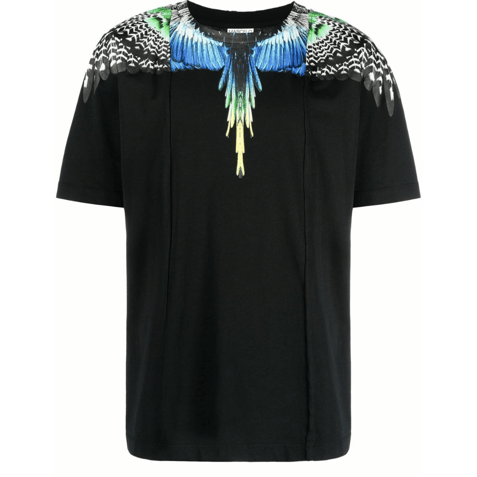 MARCELO BURLON PATCHWORK WINGS T-Shirt BLACK
