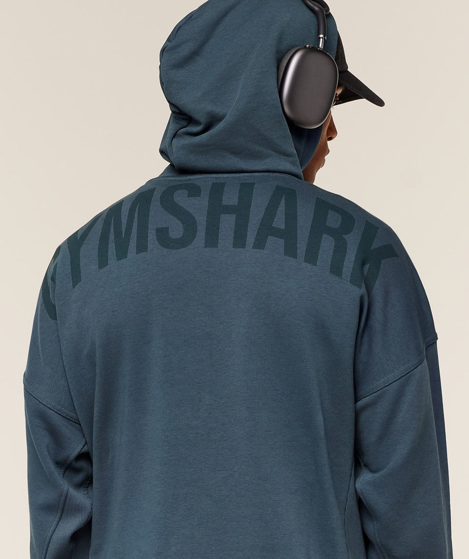 Gymshark Power Oversized Hoodie GS Stealth Blue