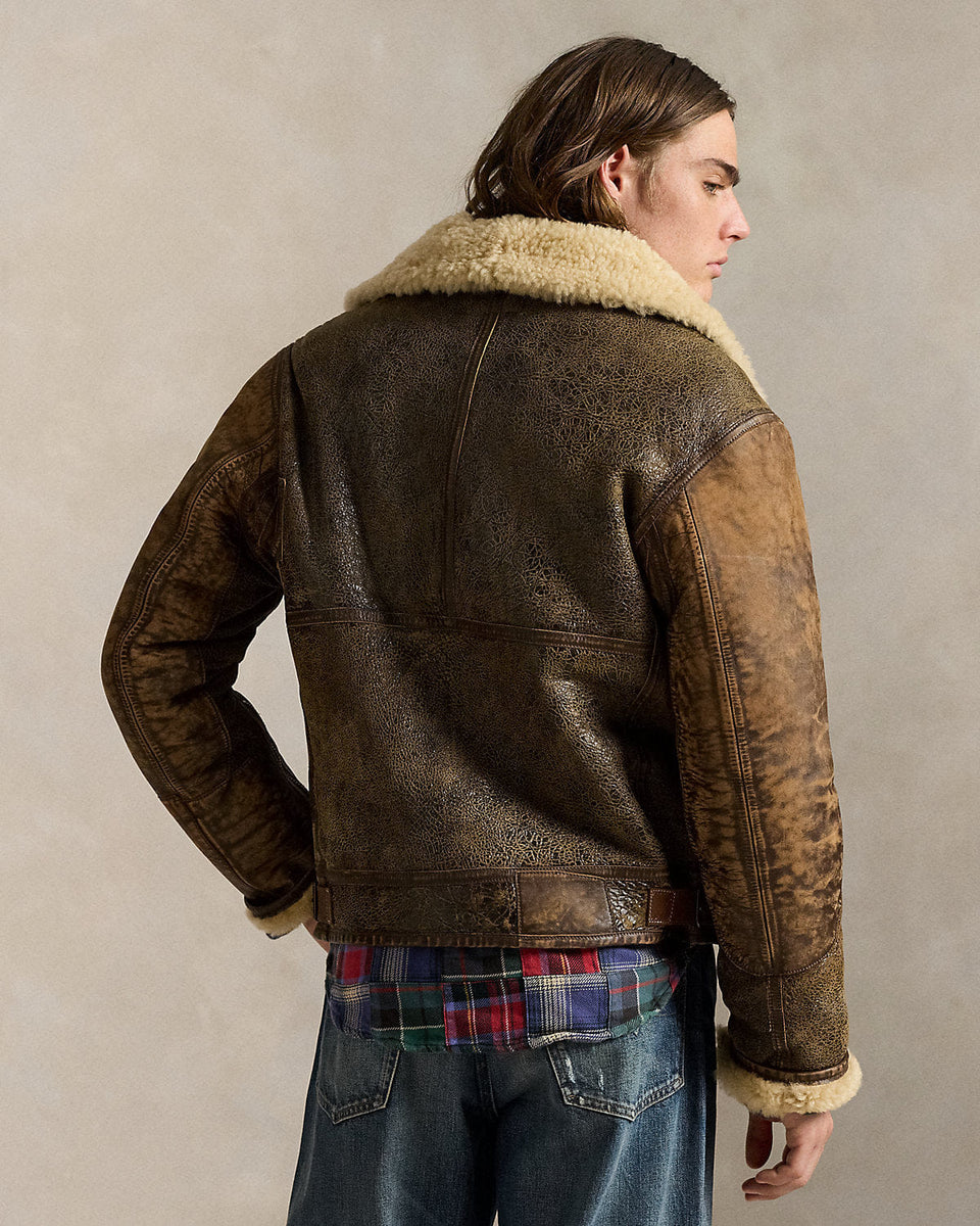 Ralph Lauren LeatherTrim Shearling Flight Jacket