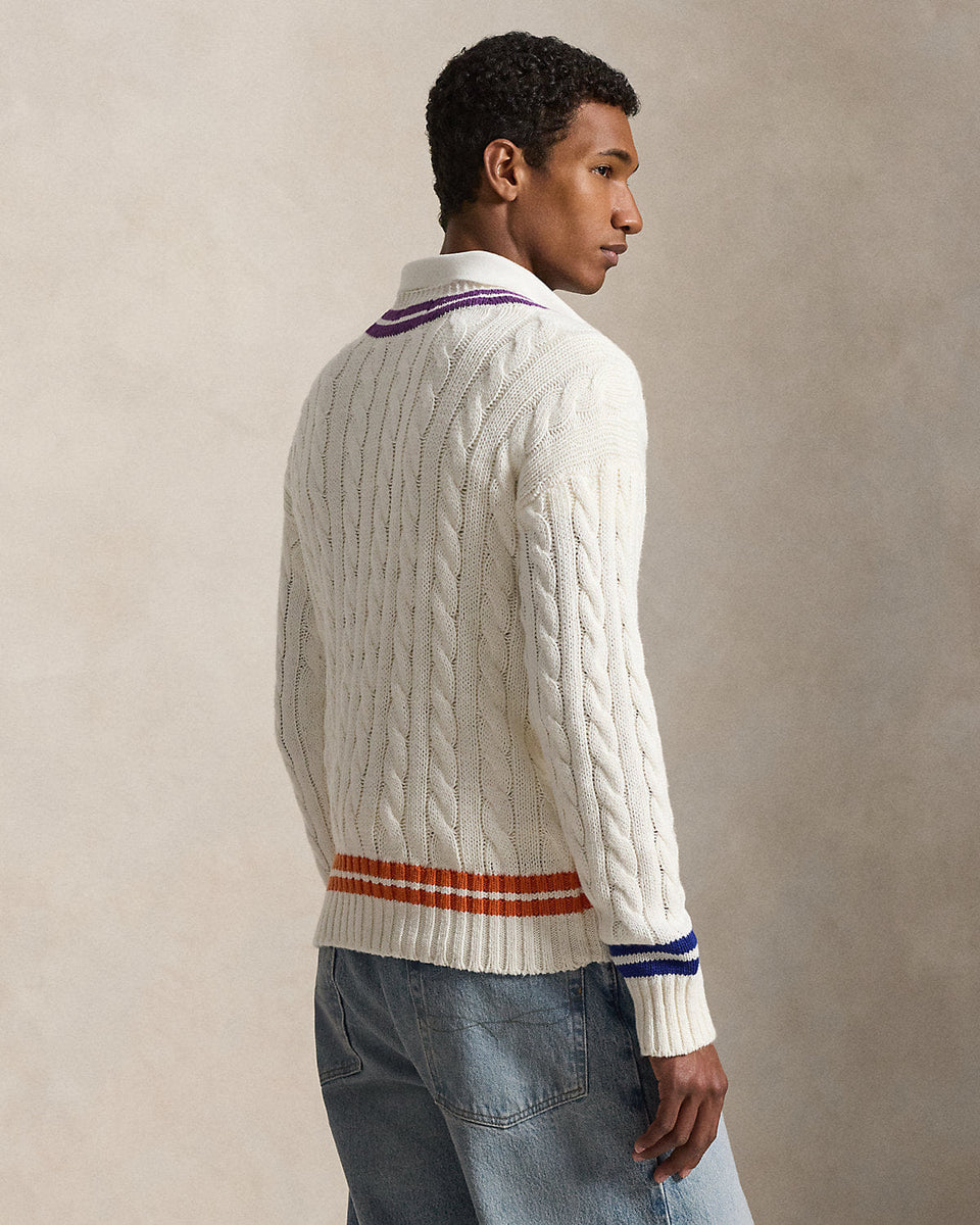 Ralph Lauren Embroidered CottonLinen Cricket Sweater