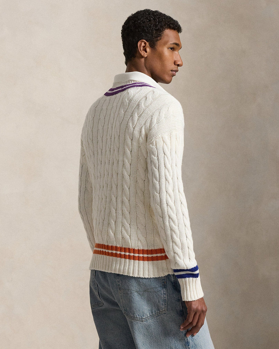Ralph Lauren Embroidered CottonLinen Cricket Sweater
