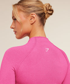 Women's Gymshark Vital Seamless Midi Zip 2.0 Pullover Super-Set Pink