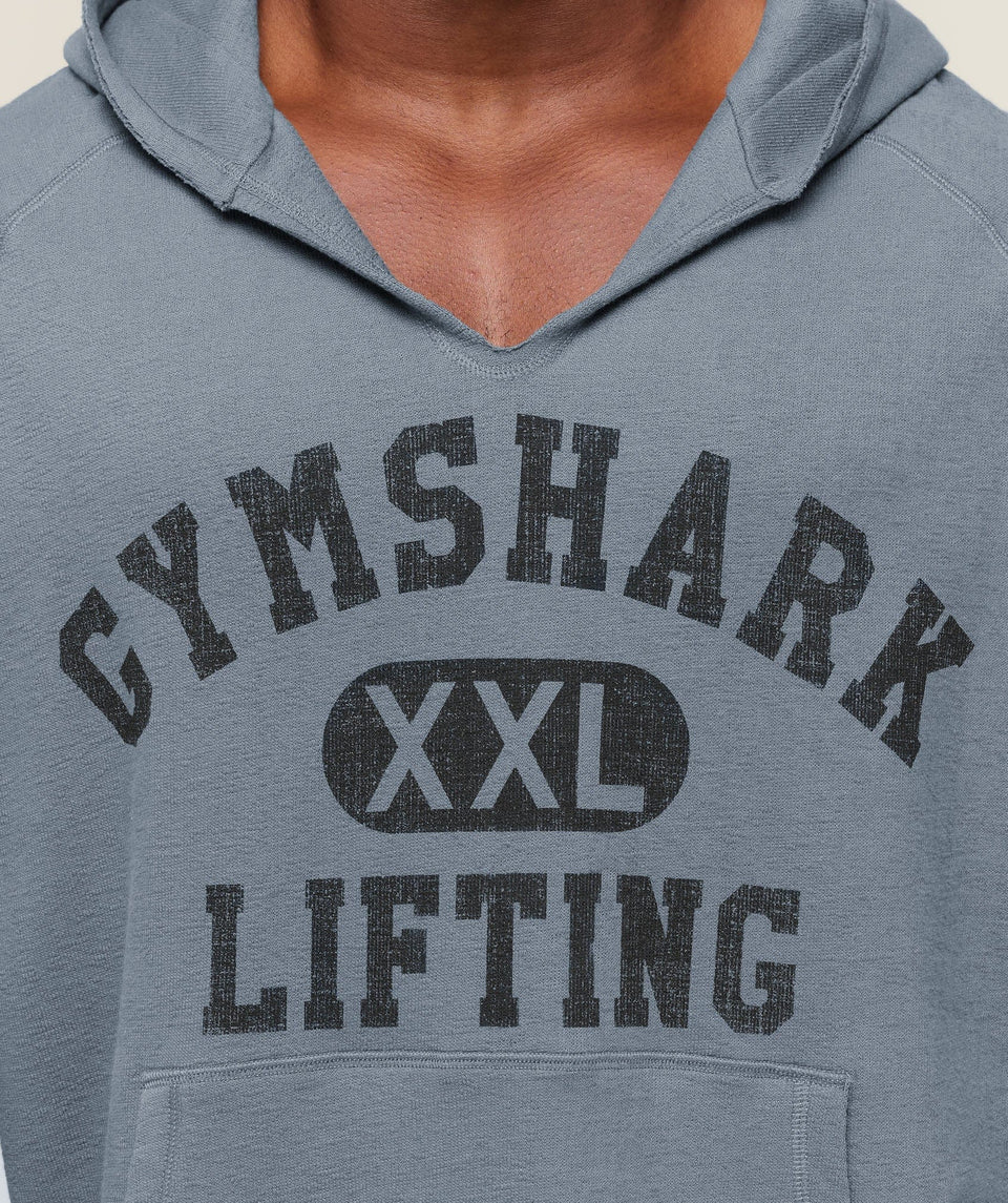 Gymshark Summer Pump Cover Short Sleeve Hoodie Iron Blue