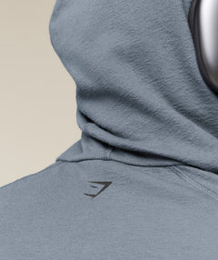 Gymshark Summer Pump Cover Short Sleeve Hoodie Iron Blue