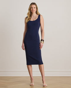 Ralph Lauren Faille Sleeveless Midi Cocktail Dress