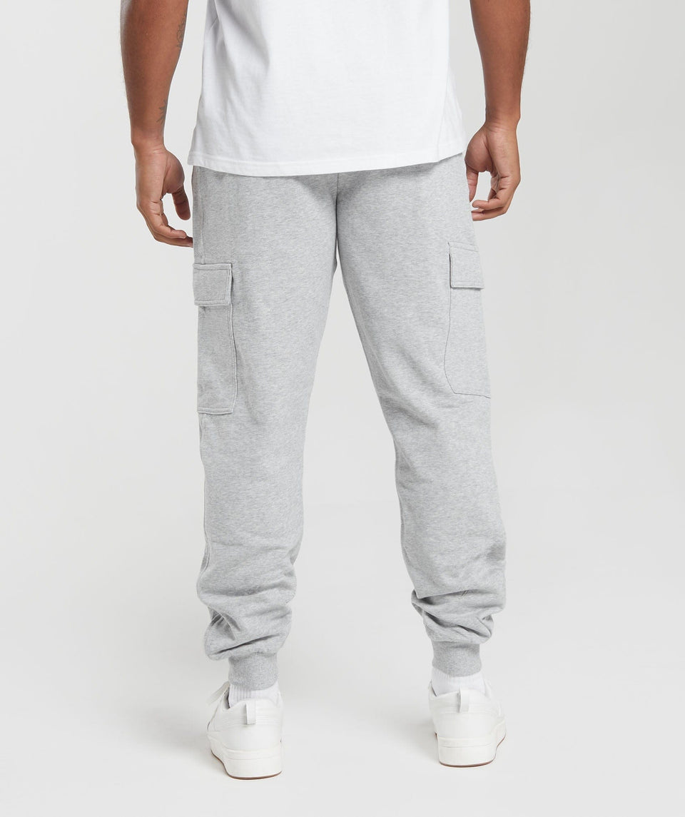 Gymshark Rest Day Essentials Cargo Joggers Light Grey Core Marl