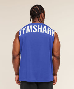 Gymshark Power Cut Off Tank Force Blue