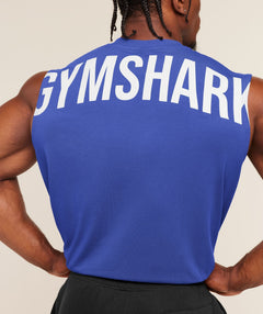Gymshark Power Cut Off Tank Force Blue