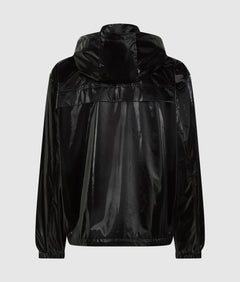 Shiny hooded bomber jacket