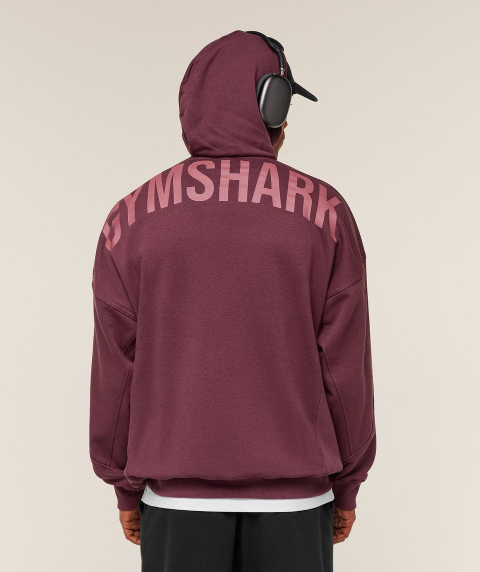 Gymshark Power Oversized Hoodie GS Impact Burgundy