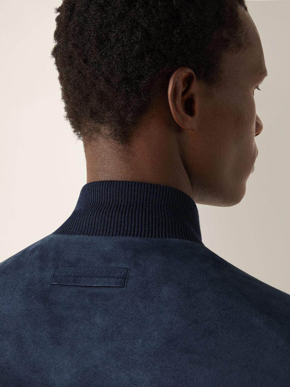 Zegna Dark Indigo Blue Suede Blouson