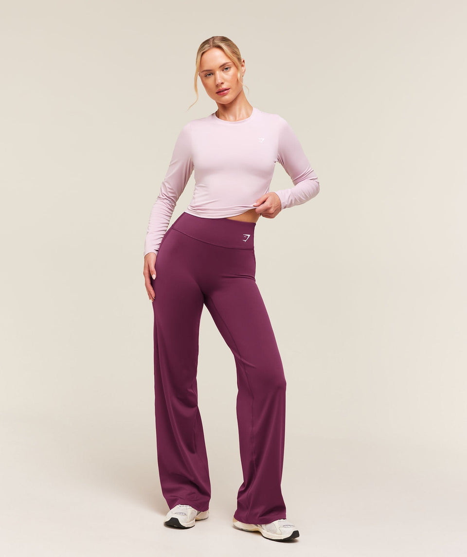 Women's Gymshark Training Midi Long Sleeve Top Haze Pink