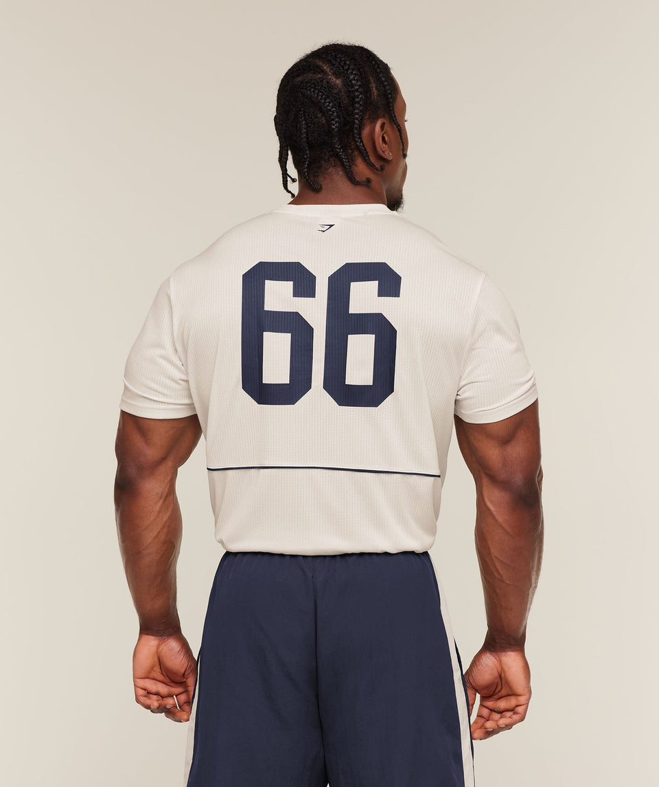 Gymshark Collegiate Tech T-Shirt Soft White