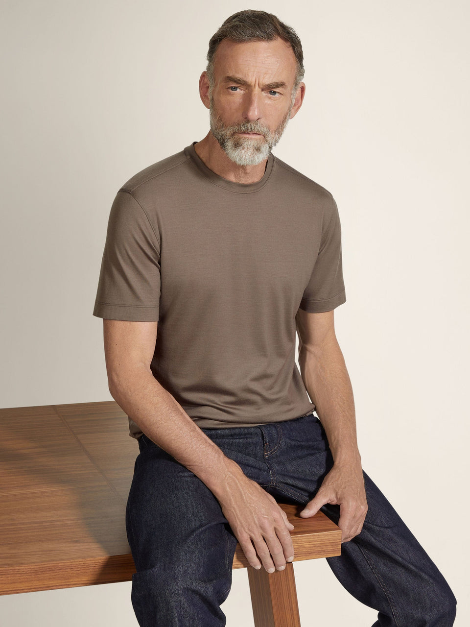 Zegna Dark Taupe Vellus Aureum T-Shirt