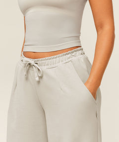 Women's Gymshark Lightweight Wide Leg Pant Short Pebble Grey