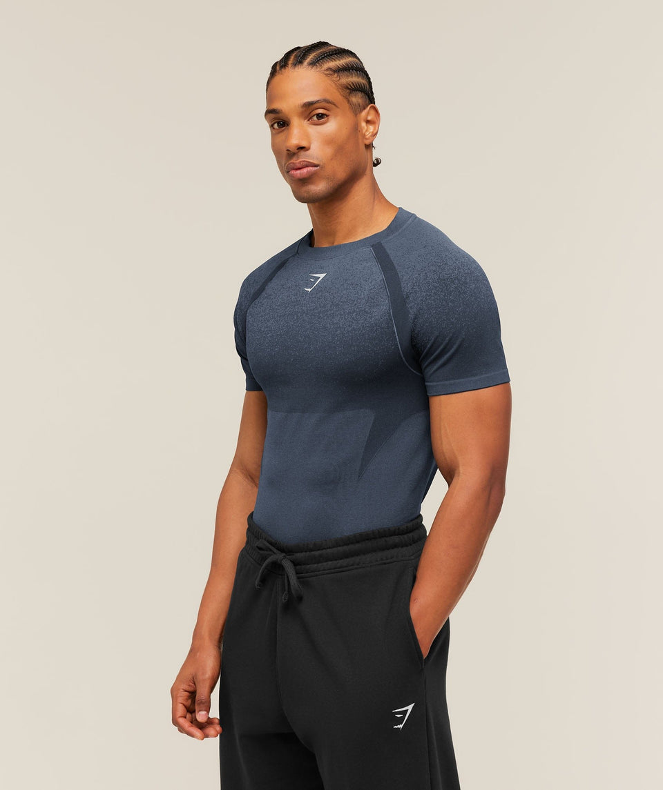 Gymshark Shadow Seamless T-Shirt Heavy Blue