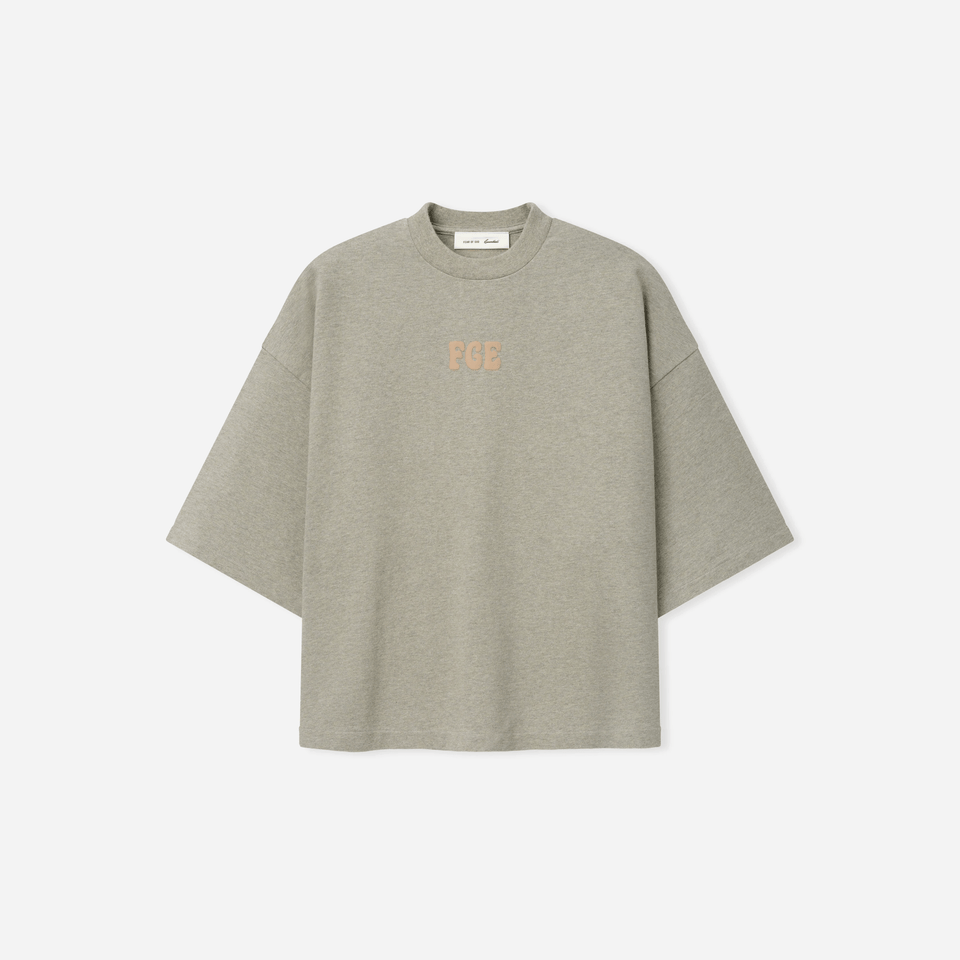 Fear Of God Essentials Heavy Jersey Merch T-Shirt Boxy Fit Washed Seal Heather