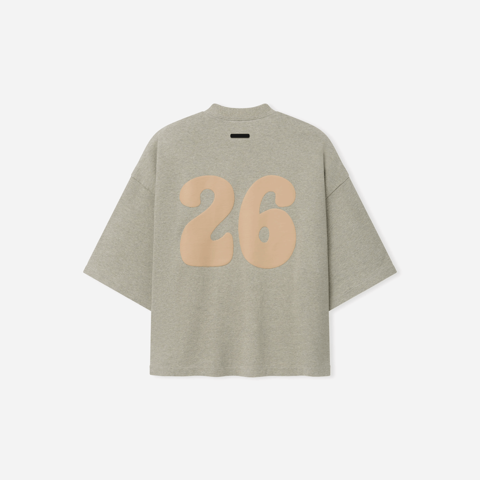 Fear Of God Essentials Heavy Jersey Merch T-Shirt Boxy Fit Washed Seal Heather