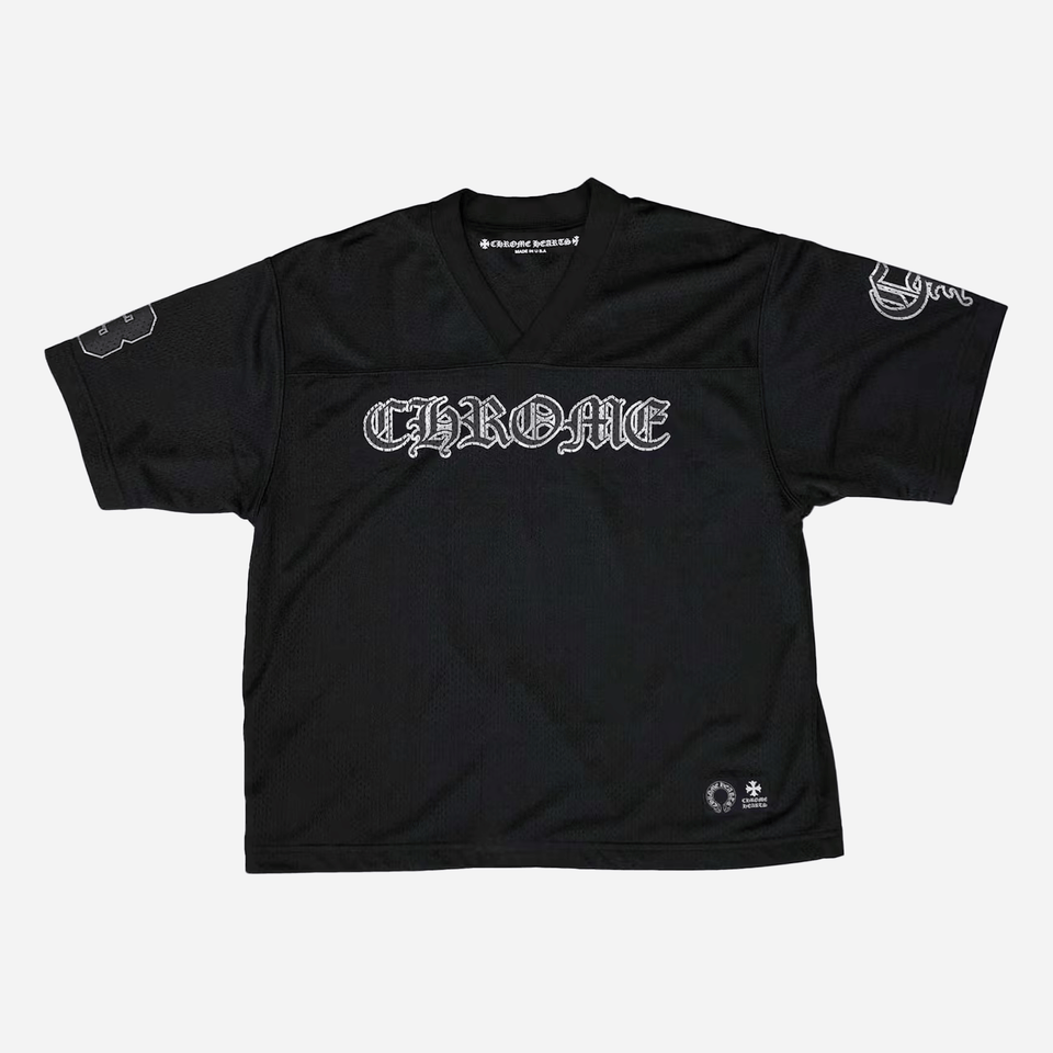 Chrome Hearts Mesh Stadium Football Jersey Black